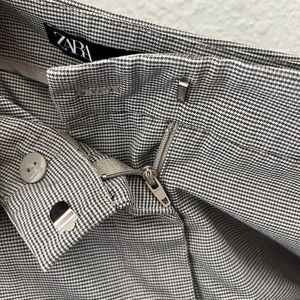 small zara checkered black and white  trousers